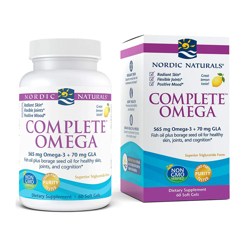 Nordic Naturals Complete Omega-3 565 mg + GLA 70 mg cytrynowy - 60 kapsułek