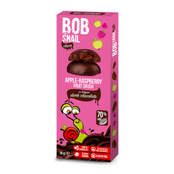 Bob Snail Przekąska jabłkowo-malinowa w ciemnej czekoladzie - 30 g
