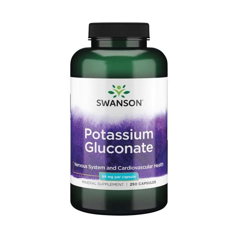 Swanson Potassium Gluconate (Glukonian Potasu) 99 mg - 250 kapsułek