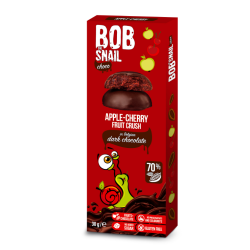Bob Snail Choco Przekąska jabłkowo-wiśniowa w ciemnej czekoladzie - 30 g