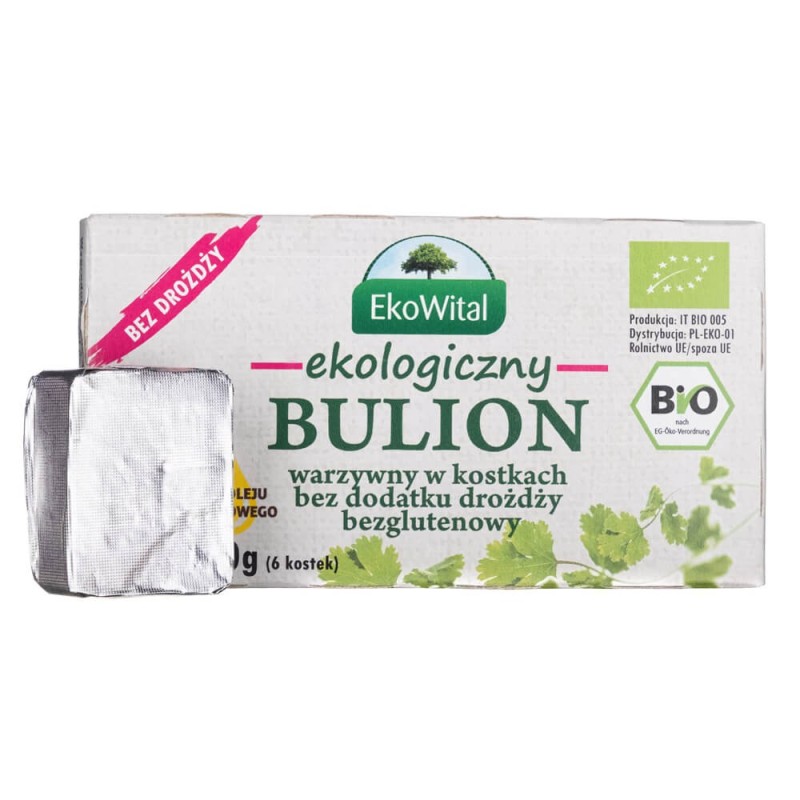 EkoWital Bulion warzywny ekologiczny w kostkach - 60 g (6 kostek)