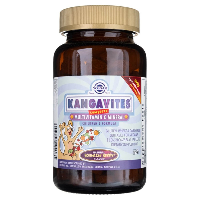 Solgar Kangavites witaminy dla dzieci (smak jagodowy) - 120 pastylek