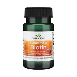 Swanson Biotyna 5000 mcg o smaku wiśniowym - 60 tabletek do ssania