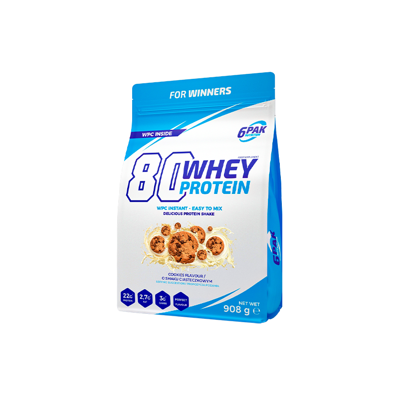 6PAK Białko 80 Whey Protein ciasteczkowe - 908 g