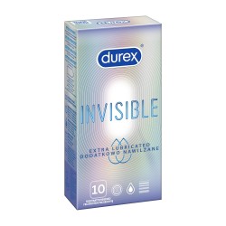 Durex prezerwatywy Invisible (Dodatkowe nawilżane) - 10 sztuk
