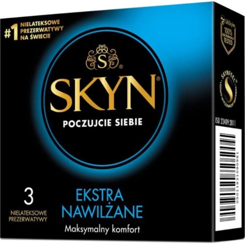 Skyn prezerwatywy Ekstra Nawilżane - 3 sztuki