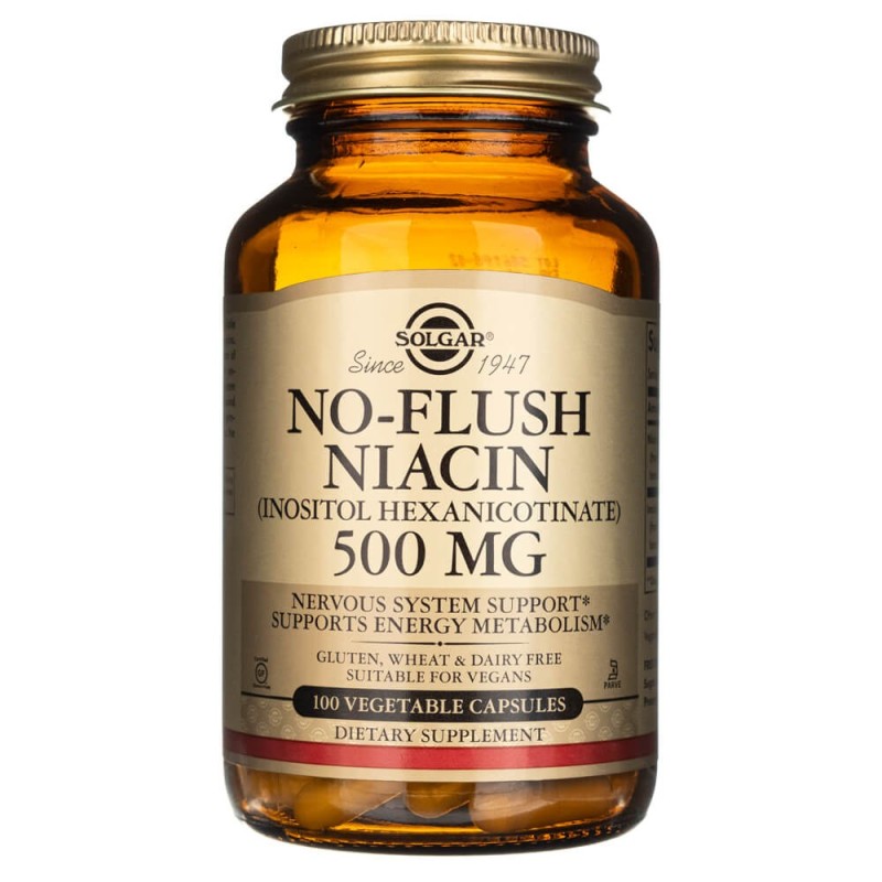 Solgar No-Flush Niacyna (Witamina B3) 500 mg - 100 kapsułek