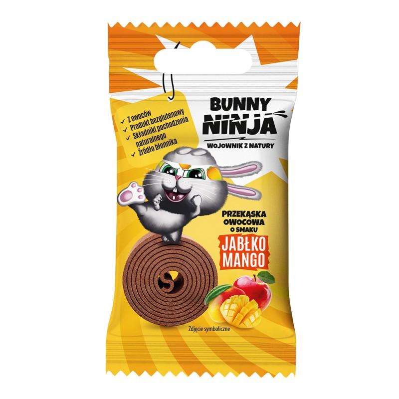Bunny Ninja Przekąska owocowa o smaku jabłko-mango - 15 g