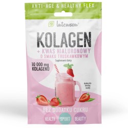Intenson Kolagen + kwas hialuronowy w proszku truskawkowy - 10,8 g