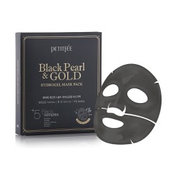 Petitfee Maseczki hydrożelowe z perłą i złotem Black Pearl&Gold - 5 sztuk