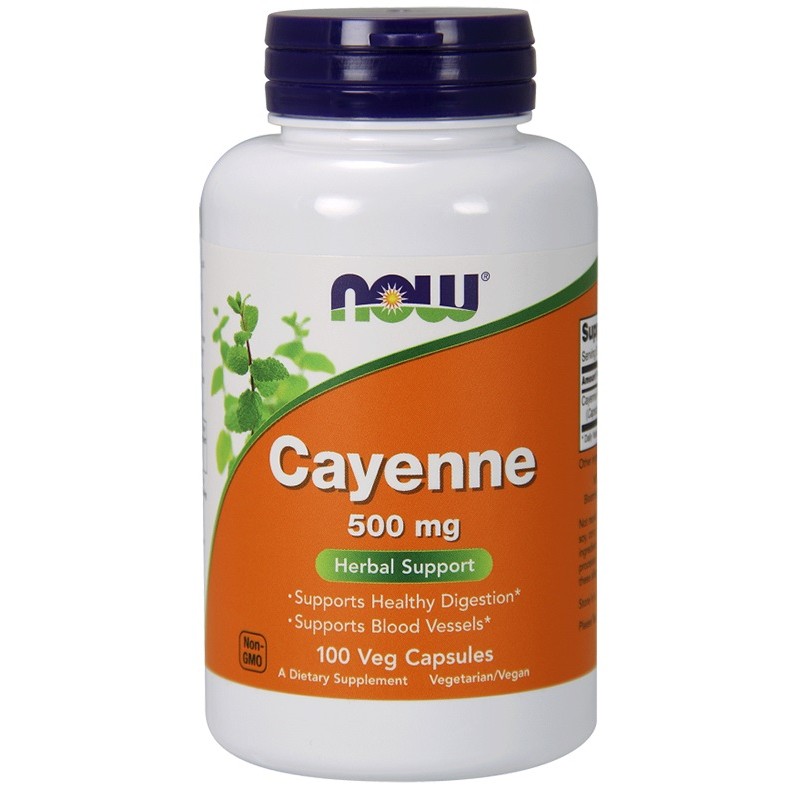 Now Foods Cayenne (Pieprz kajeński) 500 mg - 250 kapsułek