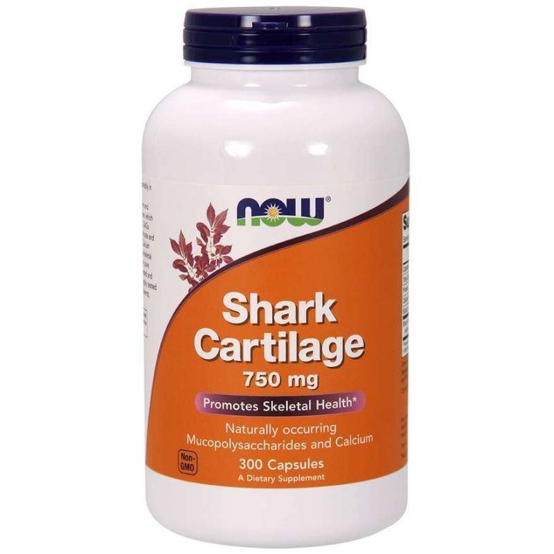 Now Foods Shark Cartilage (Chrząstka rekina) 750 mg - 300 kapsułek