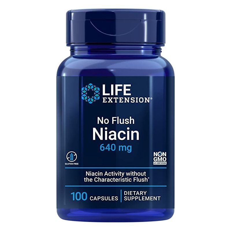 Life Extension No Flush Niacin 640 mg - 100 kapsułek