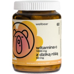 Wellbear Witamina C z dziką różą 1000 mg - 60 kapsułek