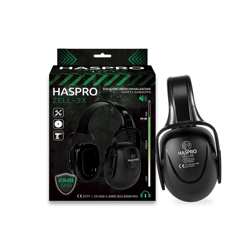 Haspro ZELL-3X Nauszniki ochronne - czarne