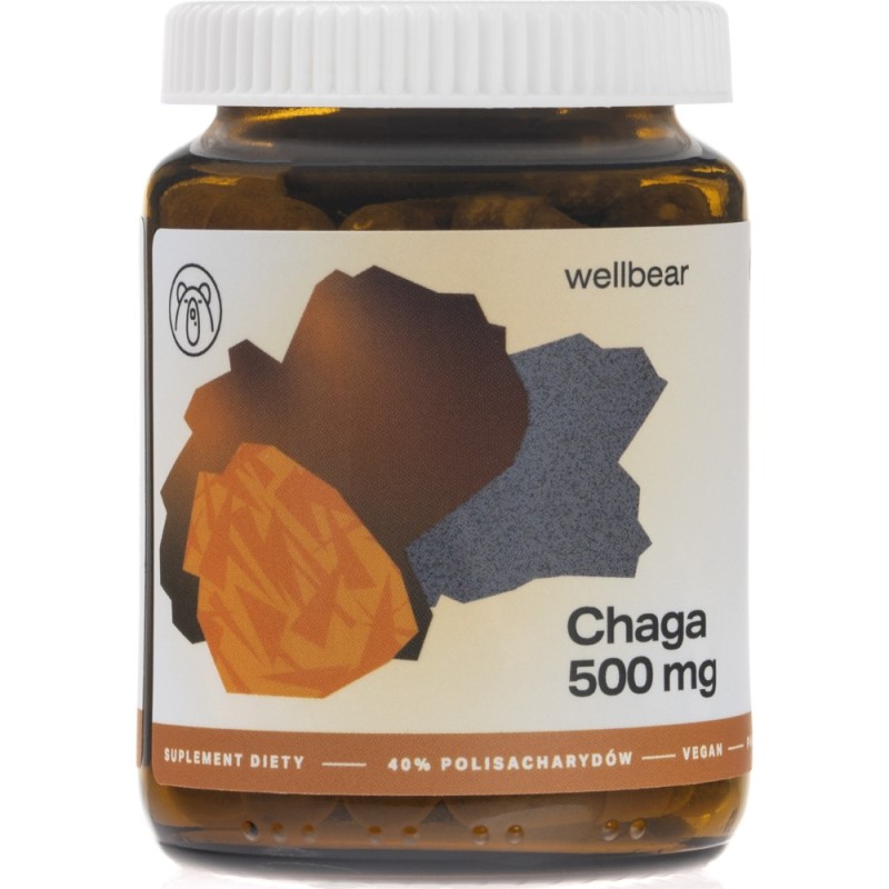 Wellbear Chaga (Błyskoporek podkorowy) 500 mg - 60 kapsułek