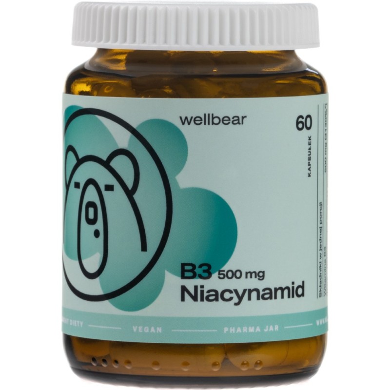 Wellbear Witamina B3 500 mg - 60 kapsułek