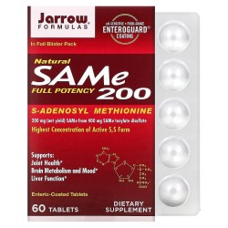 Jarrow Formulas SAMe 200 (S-adenozylo L-metionina) - 60 tabletek