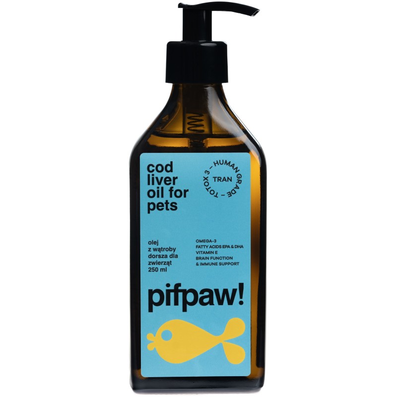 Pifpaw Olej z wątroby dorsza dla zwierząt Human Grade - 250 ml
