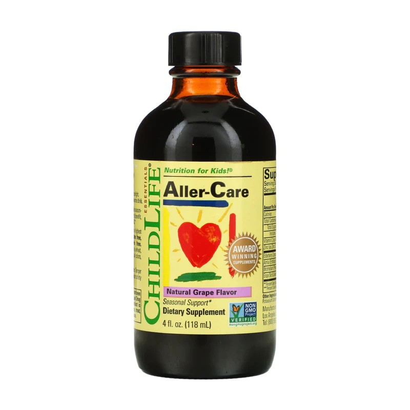 ChildLife Aller-Care, Płynna witamina C, winogrono - 118 ml