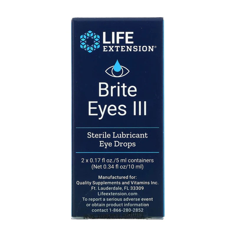 Life Extension Brite Eyes III Łagodzące krople do oczu - 2x5 ml