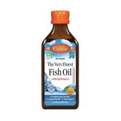Carlson Labs Olej rybi norweski, 1600 mg Omega-3, pomarańczowy - 200 ml