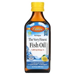 Carlson Labs Olej rybi norweski, 1600 mg Omega-3, cytrynowy - 200 ml