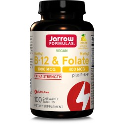 Jarrow Formulas Witamina B12 1000 mcg + Folian 400 mcg - 100 tabletek do żucia