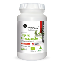 Aliness Organic Ashwagandha 5% KSM-66 200 mg - 100 kapsułek