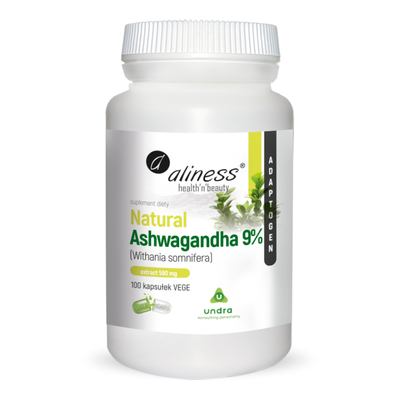 Aliness Natural Ashwagandha 580 mg 9% - 100 kapsułek