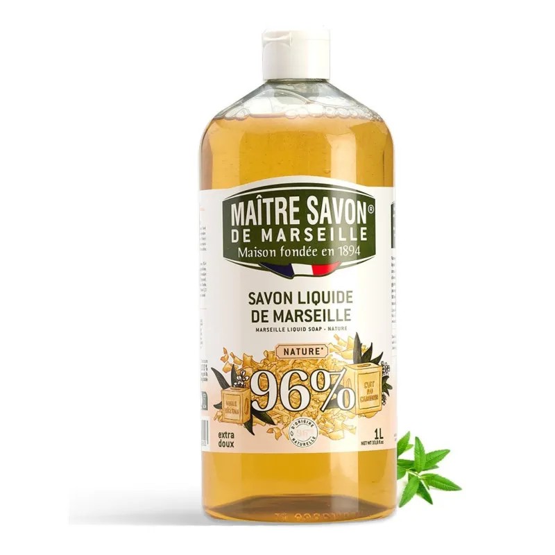 Mydło marsylskie w płynie naturalne 1000 ml - Maître Savon