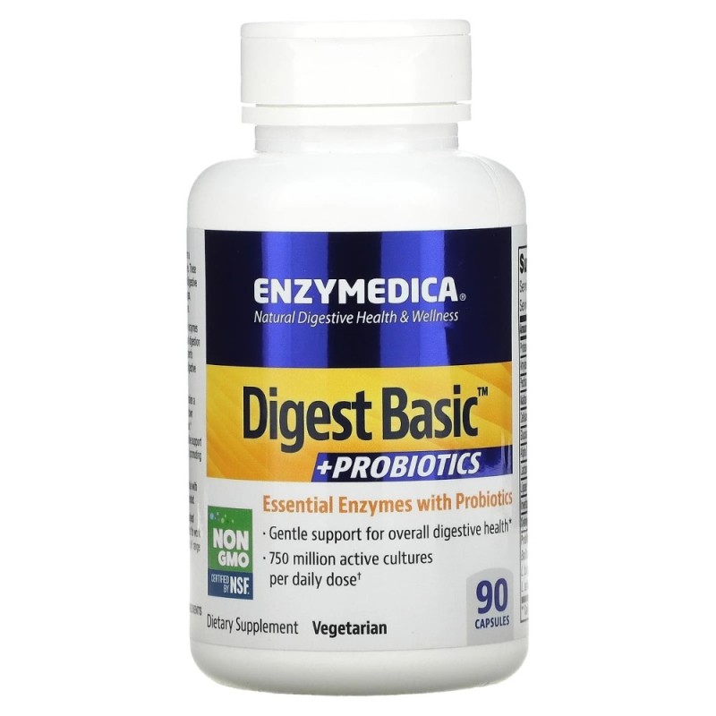 Enzymedica Digest Basic + Probiotics (Enzymy trawienne z probiotykami) - 90 kapsułek