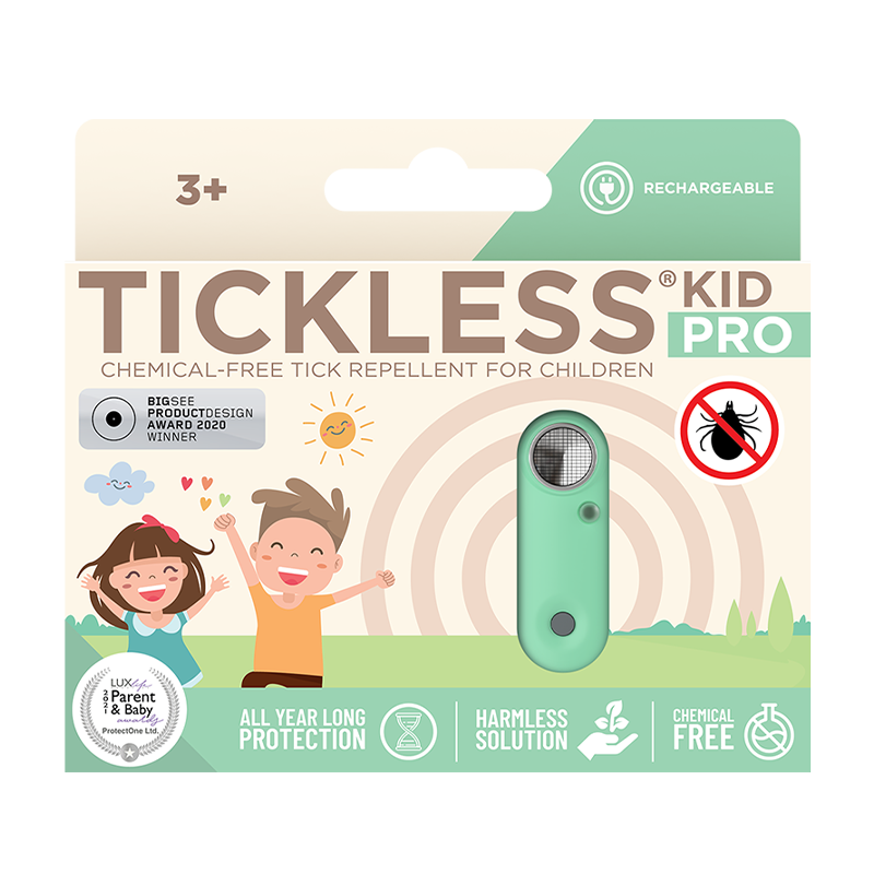 Tickless Kid PRO z opcją ładowania Ultradźwiękowa ochrona przed kleszczami - Mentha Green