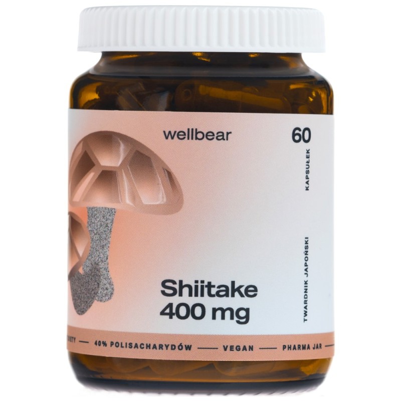 Wellbear Shiitake (Twardnik japoński) 400 mg - 60 kapsułek