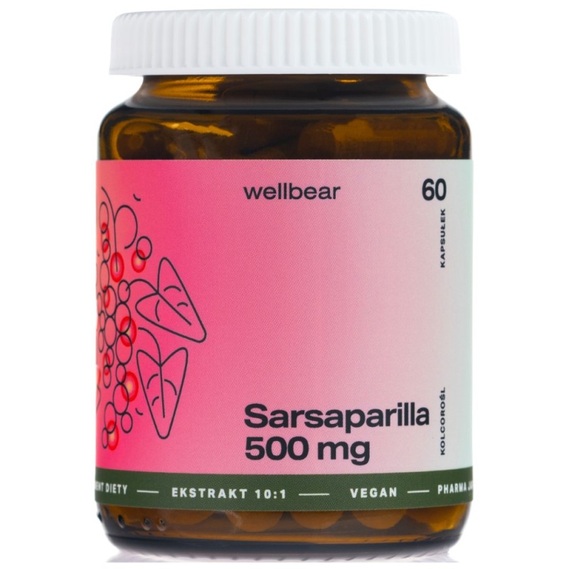 Wellbear Sarsaparilla (Kolcorośl) 500 mg - 60 kapsułek