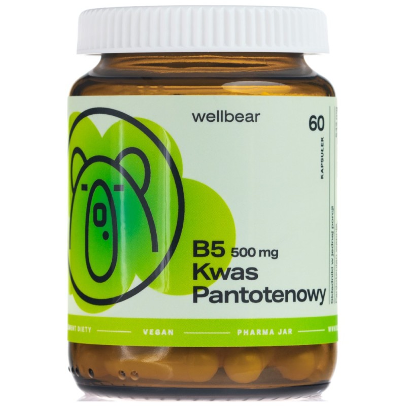 Wellbear Witamina B5 (kwas pantotenowy) 500 mg - 60 kapsułek