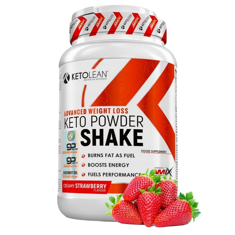 Amix Keto goBHB® Powder Shake, Keto posiłek w proszku truskawkowy - 600 g