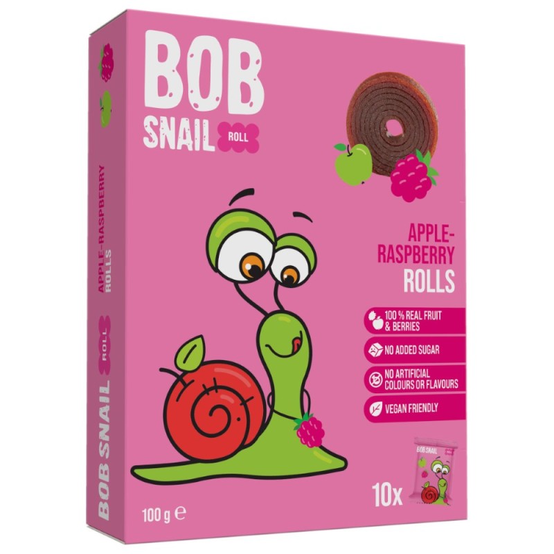 Bob Snail Przekąska jabłko-malina bez cukru - 100 g