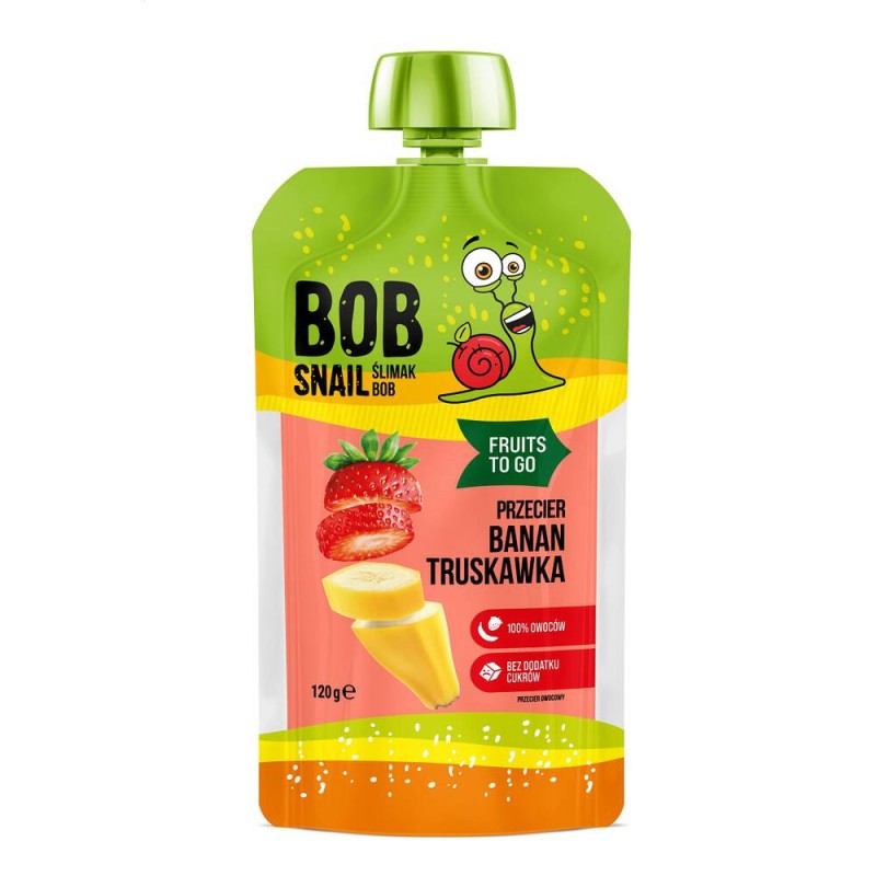 Bob Snail Smoothie banan-truskawka bez cukru - 120 g