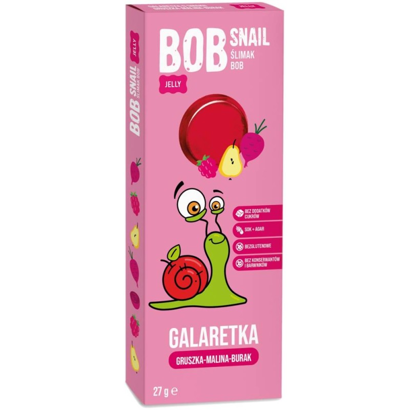 Bob Snail Galaretka owocowa gruszka-malina-burak bez cukru - 27 g
