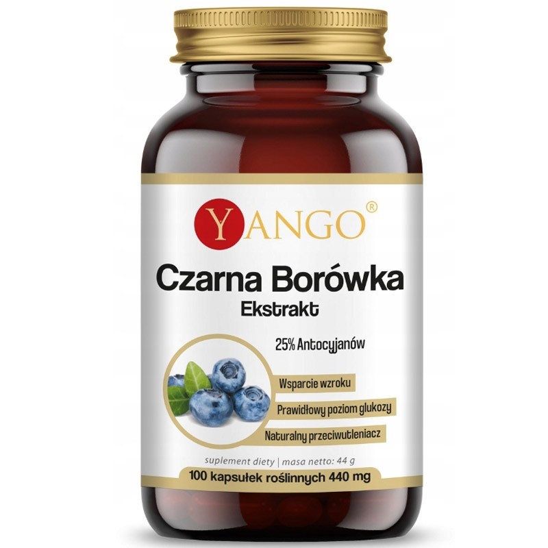 Yango Czarna borówka ekstrakt 350 mg - 100 kapsułek
