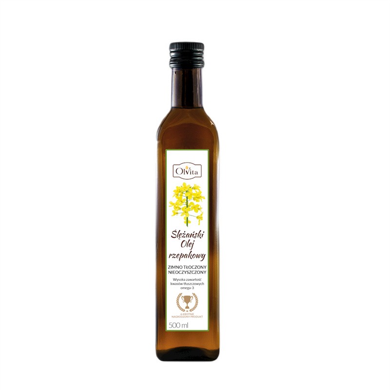 Olvita Ślężański olej rzepakowy zimnotłoczony - 500 ml