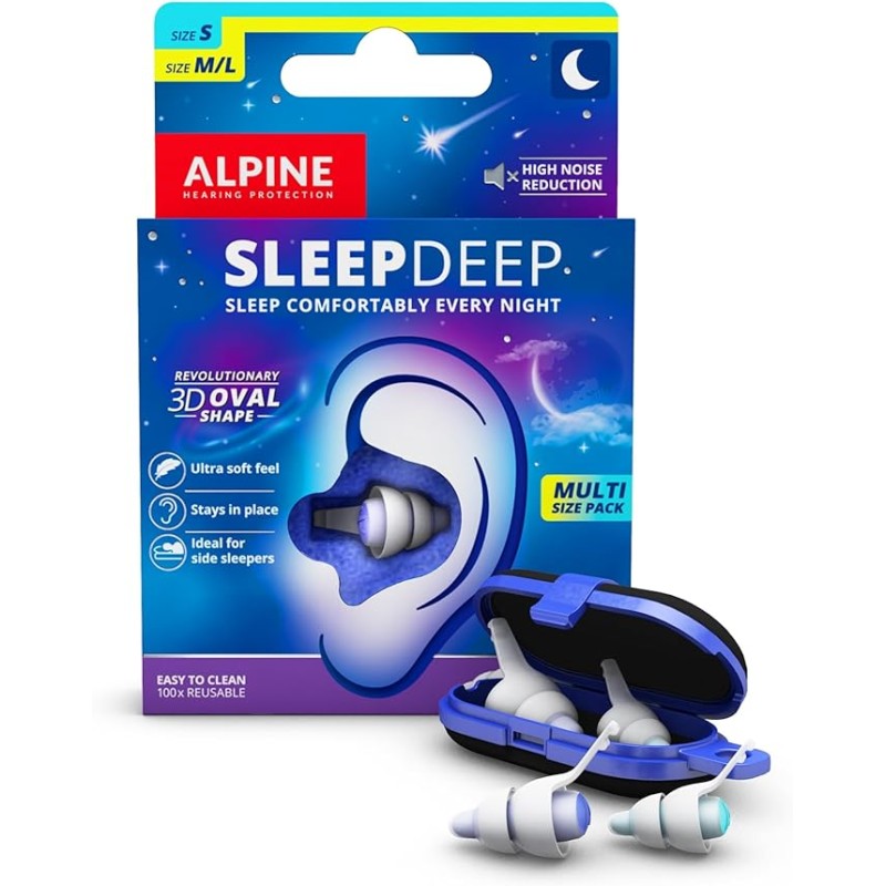 Alpine SleepDeep Multipack Zatyczki do uszu do snu (2 rozmiary)