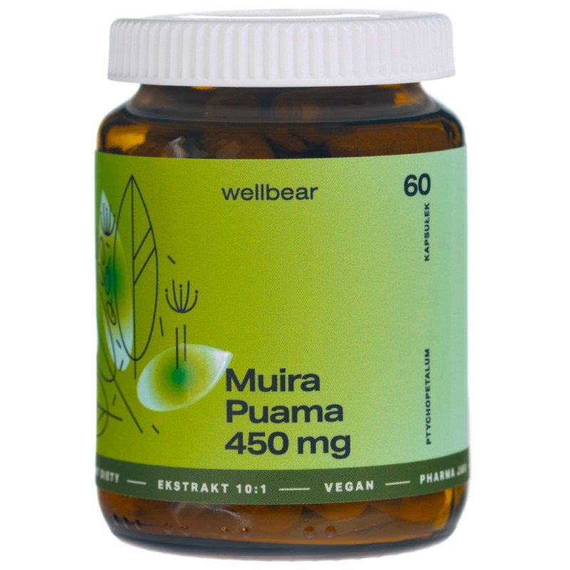 Wellbear Muira Puama (Ptychopetalum) 450 mg - 60 kapsułek