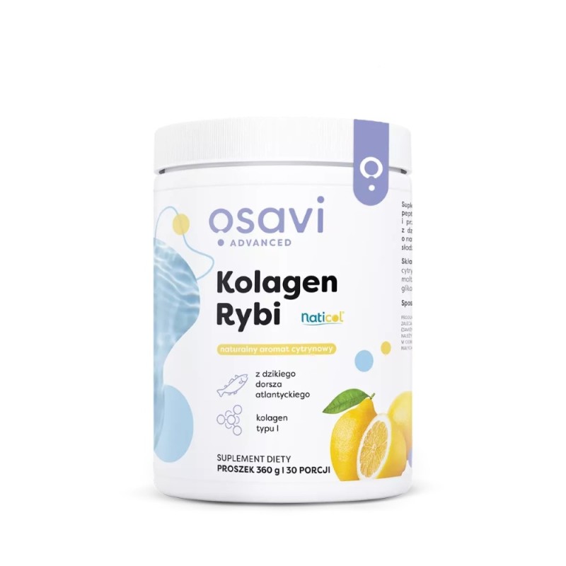 Osavi Kolagen Rybi z dzikiego dorsza, cytrynowy - 360 g