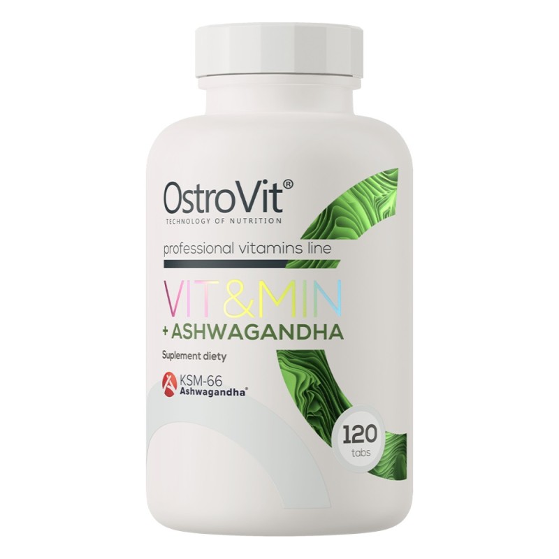 OstroVit VIT&MIN + Ashwagandha - 120 tabletek