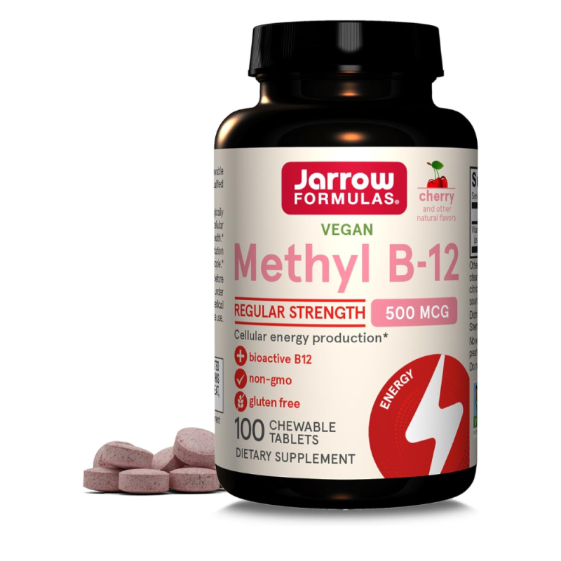 Jarrow Formulas Methyl B12 (Metylokobalamina) 500 mcg, wiśniowa - 100 pastylek