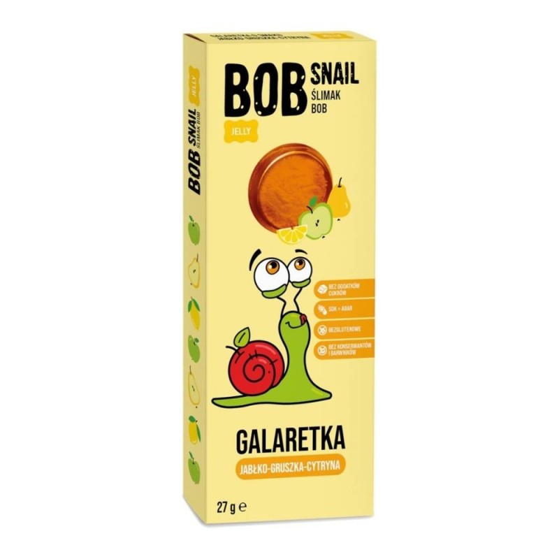 Bob Snail Galaretka owocowa jabłko-gruszka-cytryna bez cukru - 27 g