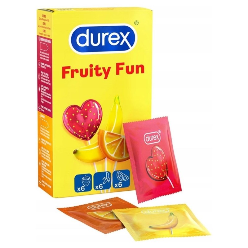 Durex Prezerwatywy smakowe Fruity Fun - 18 sztuk