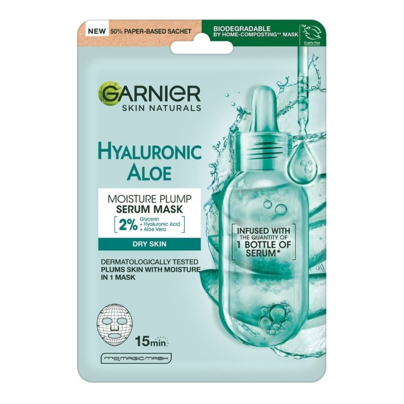 Garnier Skin Naturals Hyaluronic Aloe Maska na tkaninie z kwasem hialuronowym i aloesem